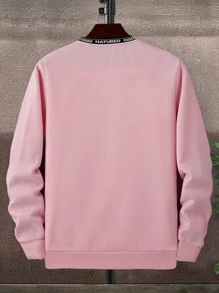 Manfinity Homme 男士鹿角刺繡織帶拼接保暖衛衣