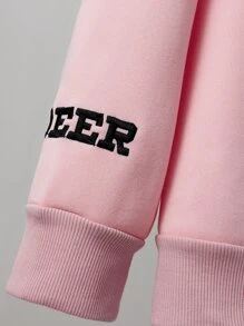 Manfinity Homme 男士鹿角刺繡織帶拼接保暖衛衣