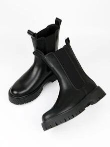 Men Slip On Chelsea Boots - Black - View 1