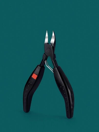 1入組不銹鋼黑色指甲刀適用於厚指甲和向內生長趾甲片脚趾甲修建工具適合男士女士老年人鋒利曲綫專業修腳工具