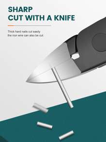 1入組不銹鋼黑色指甲刀適用於厚指甲和向內生長趾甲片脚趾甲修建工具適合男士女士老年人鋒利曲綫專業修腳工具 - 黑色 - 查看 8