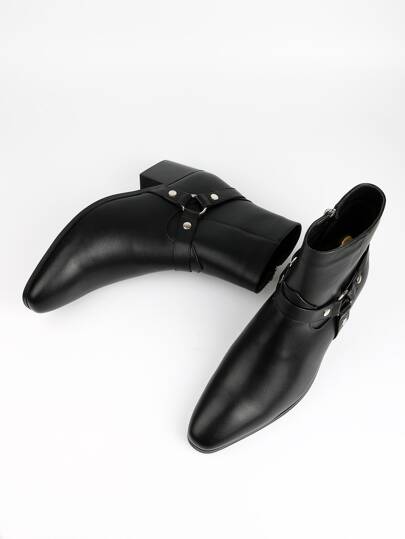 Botas Chelsea elásticas de tacón alto para hombre