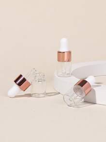 3pcs 2ml Mini Rose Gold Cap Glass Dropper Bottle Set For Essential Oils, Etc., Living Room Home Bedroom Bathroom House Decor, Travel Stuff, Wedding, Party, Birthday, Gifts For Men Mom Dad Friends, New Years, Accessories, Funny Gift