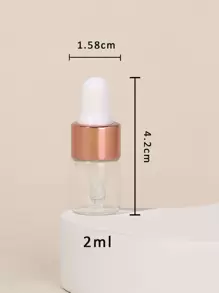 3pcs 2ml Mini Rose Gold Cap Glass Dropper Bottle Set For Essential Oils, Etc., Living Room Home Bedroom Bathroom House Decor, Travel Stuff, Wedding, Party, Birthday, Gifts For Men Mom Dad Friends, New Years, Accessories, Funny Gift