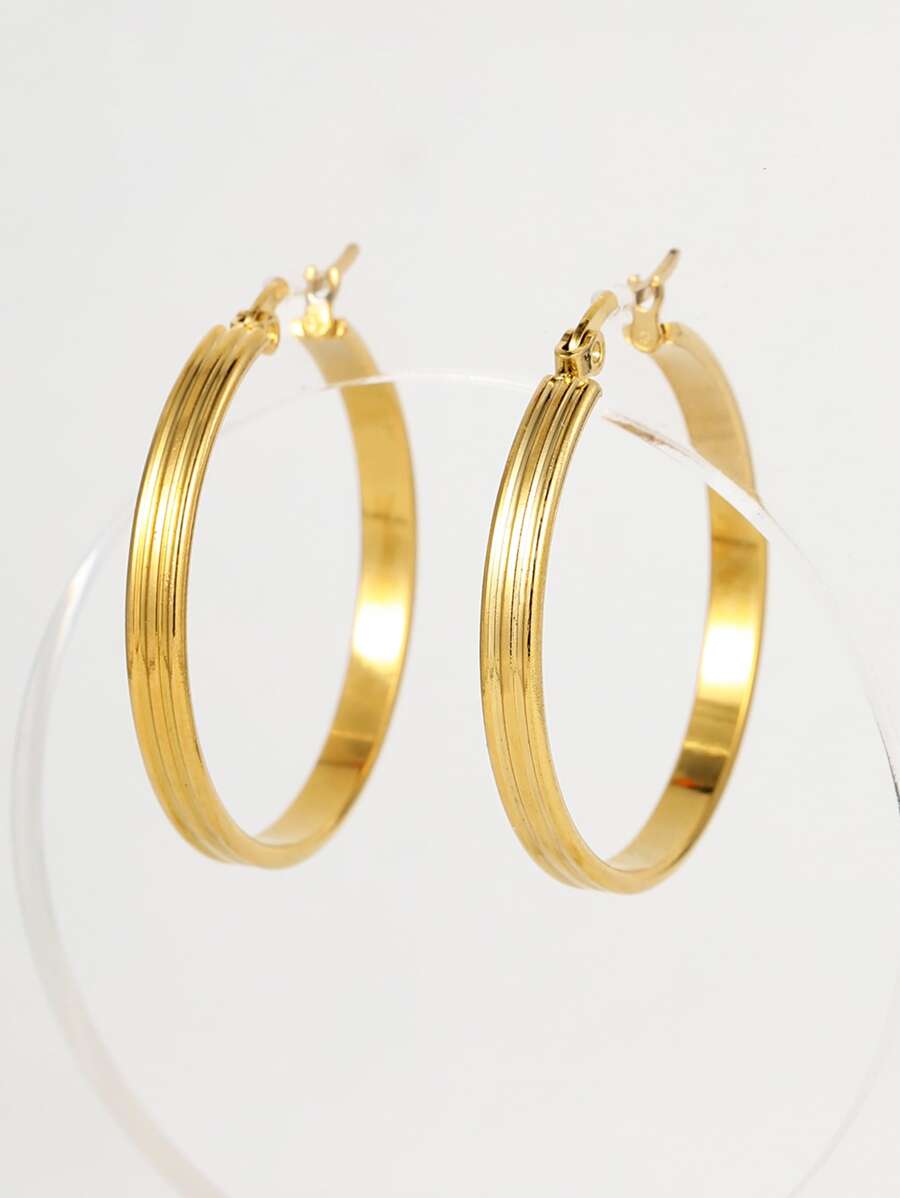 Hoa tai vòng tối giản - Vàng - Xem 1