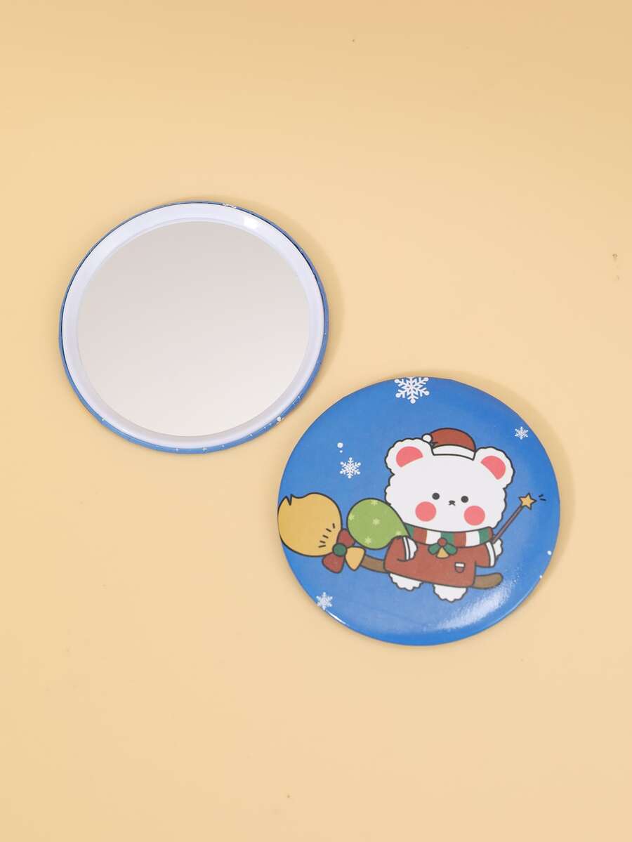 1 pieza Espejo Navidad con estampado de oso de dibujos animados - Multicolor - Ver 1