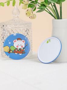 1 pieza Espejo Navidad con estampado de oso de dibujos animados - Multicolor - Ver 2