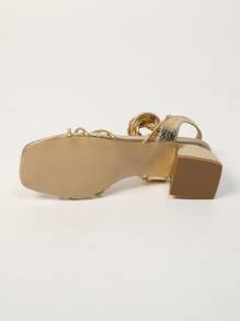 Sexy Ankle Strap Crossed Chunky Heeled Open Toe Sandals
