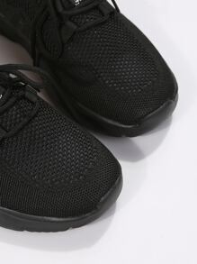 Của phụ nữ Đen Đường bộ Giày Chạy bộ Với Lá thư Hình dán Đồ trang trí Và Mặt trước thắt dây - màu đen - Xem 7