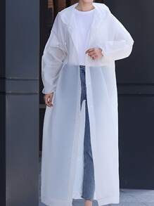 1件纯色抽绳连帽雨衣保暖款，适合闺蜜节、小狗、嘉年华、派对装饰 - 白色 - 查看 1