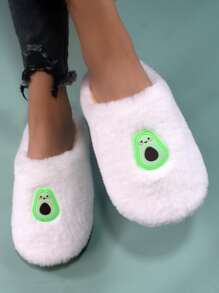Avocado Decor Fluffy Bedroom Slippers - White - View 3