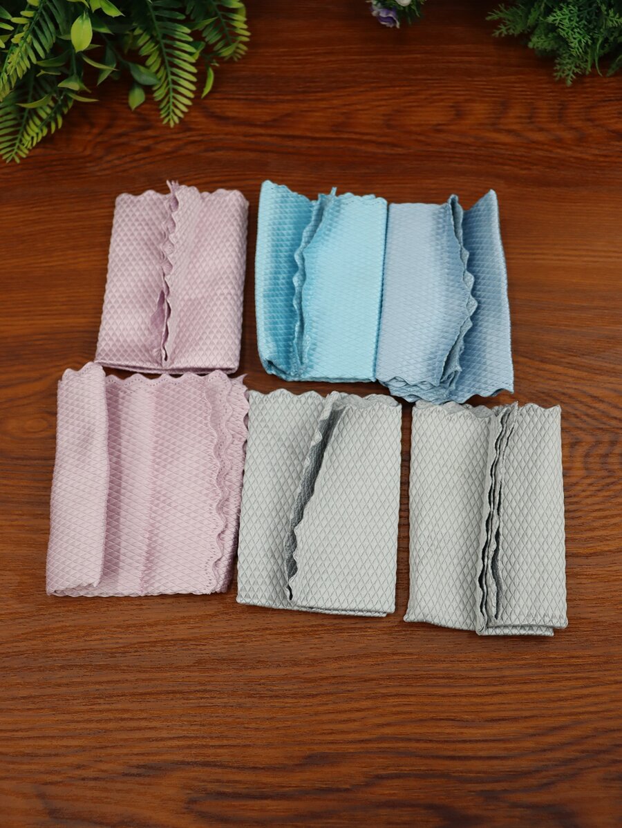 6pcs Scallop Trim Washcloth - Multicolor - View 1