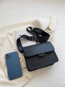 防水、輕便、商務休閒迷你方形襟翼包,適用於青少年女孩、大學生、初入職場的白領等人,是辦公室、學校、工作、商務、通勤、戶外、旅遊、外出等活動的完美選擇 - 黑色 - 查看 3