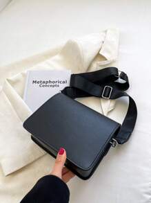 防水、輕便、商務休閒迷你方形襟翼包,適用於青少年女孩、大學生、初入職場的白領等人,是辦公室、學校、工作、商務、通勤、戶外、旅遊、外出等活動的完美選擇 - 黑色 - 查看 4