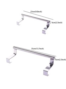 1pc Stainless Steel Wall Hook, Cabinet Hanging Towel Holder, For Home - Silver - View 3