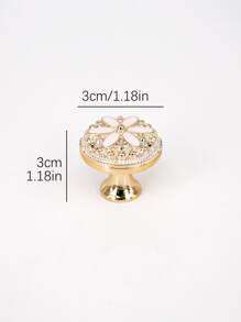 2/4pcs Gold Plastic Dual-Tone Single Hole Drawer Pull Handles - Multicolor - View 4