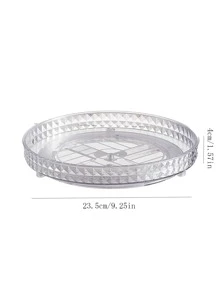 1pc Multifunction Rotatable Storage Rack, Clear PET Bathroom Countertop Storage For Home - Clear - View 5