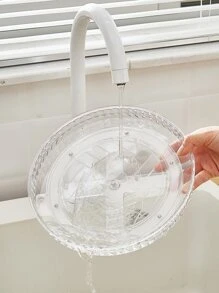 1pc Multifunction Rotatable Storage Rack, Clear PET Bathroom Countertop Storage For Home - Clear - View 6