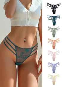 7pack Floral Lace Thong - Multicolor - View 3