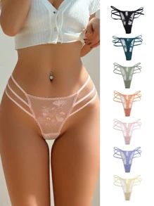 7pack Floral Lace Thong - Multicolor - View 4