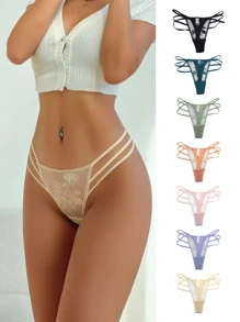 7pack Floral Lace Thong - Multicolor - View 5
