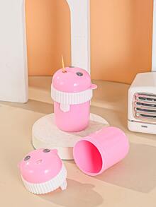 1pc Cartoon Design Portable Toothpick Holder - Multicolor - View 4