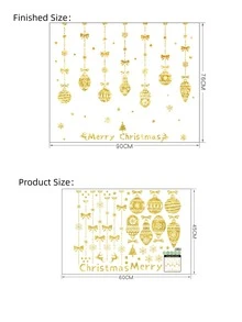 1pc Christmas Bow & Ball Pattern Decorative Film - Gold - View 3