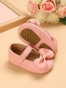 Baby Bow Decor Mary Jane Flats - Pink - View 2