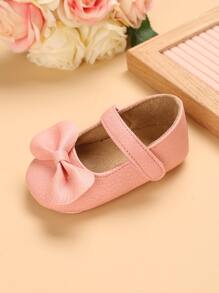 Baby Bow Decor Mary Jane Flats - Pink - View 4