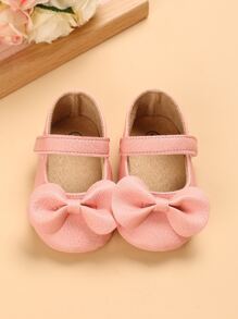 Baby Bow Decor Mary Jane Flats - Pink - View 6