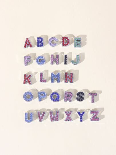 1 Pezzo Lettere Di Cristallo Di Ricambio Multicolore Per Collare, Il Colore Viene Inviato A Caso