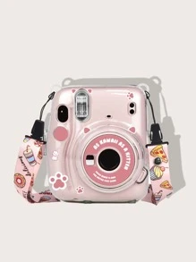 1set Cartoon Cat Pattern Camera Case Compatible With 11 - Pink - View 1