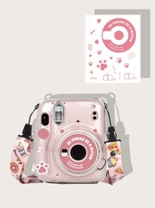 1set Cartoon Cat Pattern Camera Case Compatible With 11 - Pink - View 2