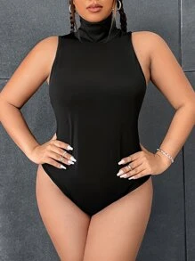 CovetEZ Body tank unicolor de cuello cisne - Negro - Ver 3