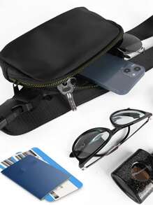 Minimalist Waterproof Bum Bag - Black - View 5