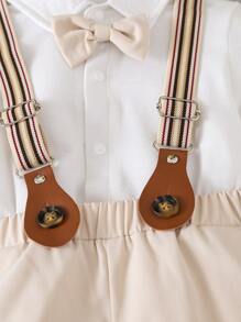 SHEIN 男嬰前蝴蝶結連體衣和背帶褲附帽子 - 彩色 - 查看 5