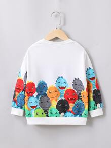 小男童恐龍和字母圖案套頭衫