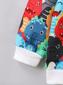 小男童恐龍和字母圖案套頭衫