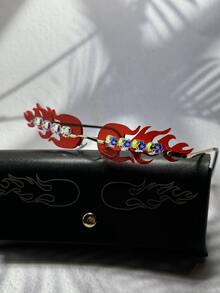 Hombres con diseño de diamante de imitación fuego Lentes Gafas de moda - Multicolor - Ver 3