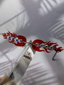 Hombres con diseño de diamante de imitación fuego Lentes Gafas de moda - Multicolor - Ver 5