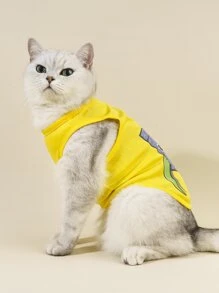 Coffeeman 女孩風格卡通圖形寵物背心 - 彩色 - 查看 3