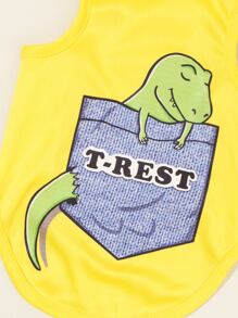 Coffeeman 女孩風格卡通圖形寵物背心 - 彩色 - 查看 7