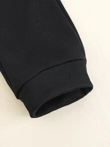 Girls Heart Print Joggers - Black - View 6