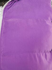 SHEIN Essnce Zip Up Puffer Vest Coat - Violet Purple - View 6