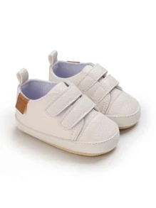 Baby Stitch Detail Hook-and-loop Fastener Slip-On Shoes - Beige - View 3