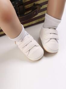 Baby Stitch Detail Hook-and-loop Fastener Slip-On Shoes - Beige - View 6