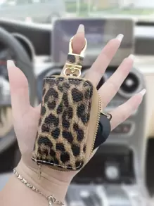 Premium Unisex Leopard & Crocodile Pattern Business Key Holder, Suitable For Kia, Chevrolet, Audi, Mercedes-Benz, Fiat, BMW, Peugeot - Multicolor - View 2