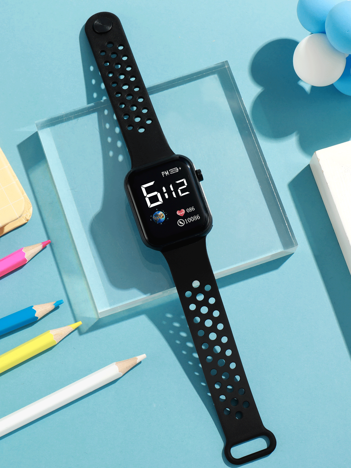 Niños Reloj electrónico unicolor - Negro - Añade 2