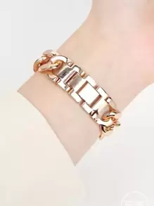 简约牛仔链金属表带，时尚百搭腕带，兼容 Apple Watch 8/7/6/5/4/SE（不含手表） - 玫瑰金 - 查看 4