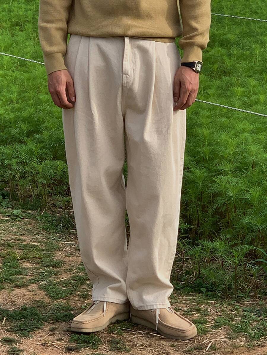 DAZY Men 1pc Solid Slant Pocket Pants - Apricot - View 1